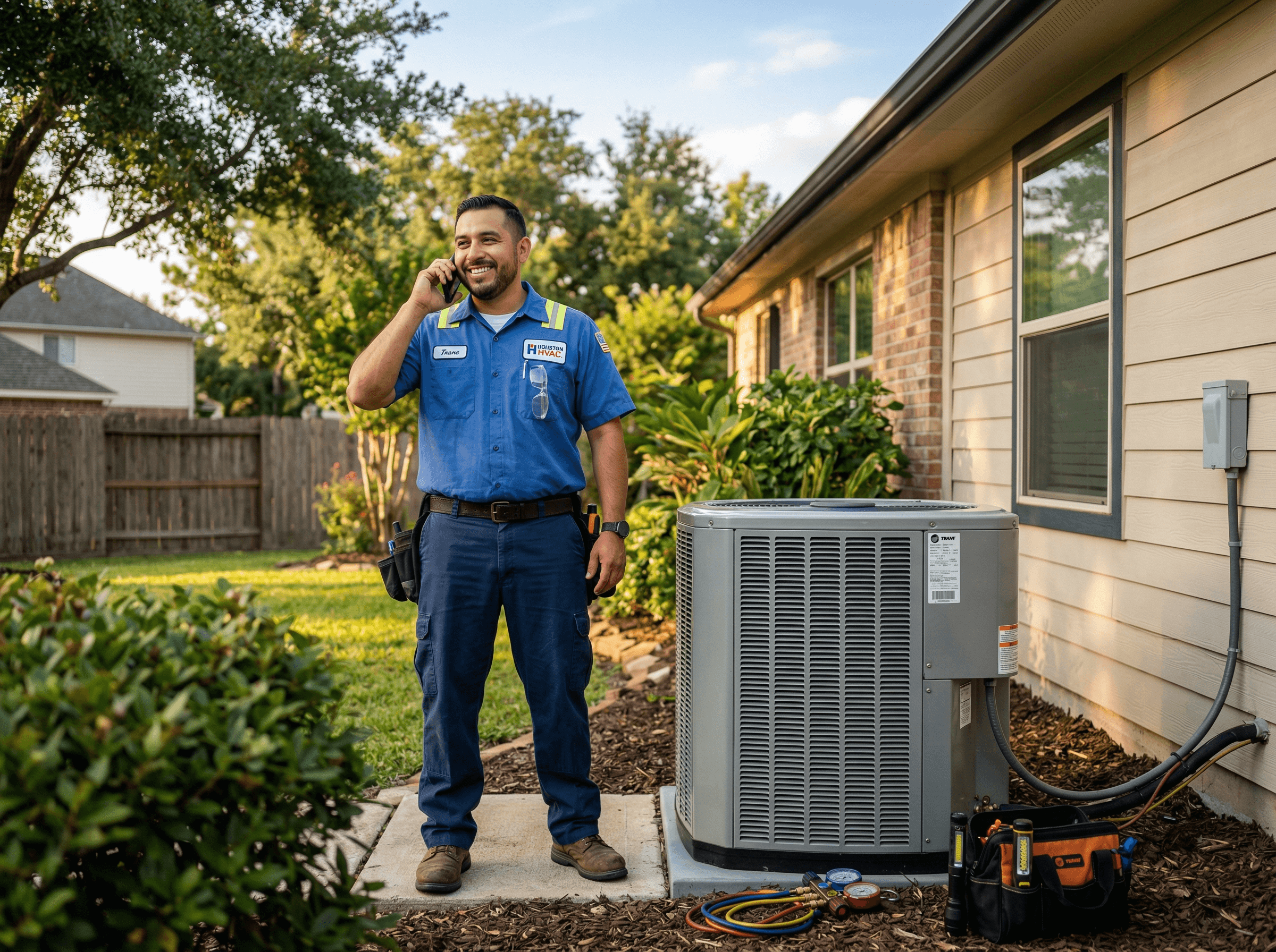 HVAC technician answering an emergency service call